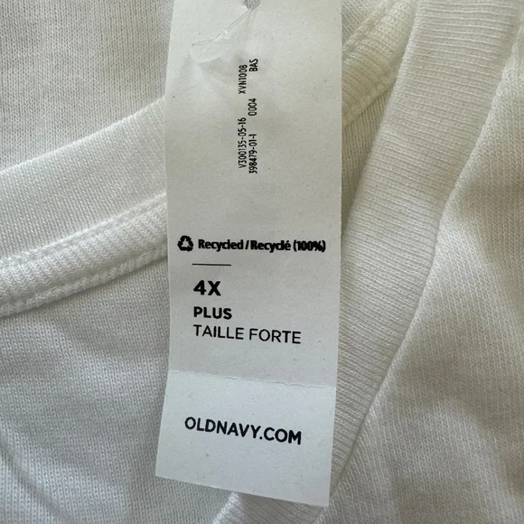Old Navy 4X Fitted White Tshirt NWT - Picture 3 of 3
